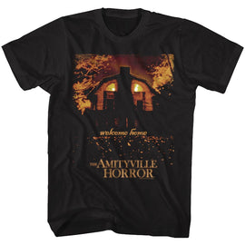 Amityville Horror-Welcome Home-Black Adult S/S T-Shirt - Black