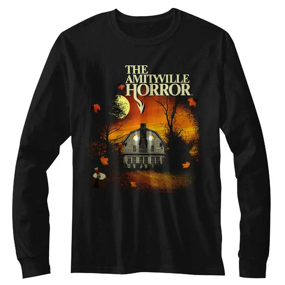 Amityville Horror-Amityville Horror House-Black Adult L/S T-Shirt - Black