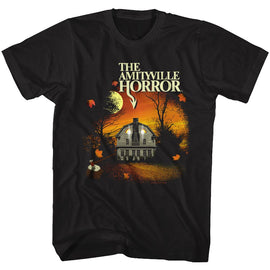 Amityville Horror-Amityville House-Black Adult S/S T-Shirt - Black