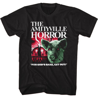 Amityville Horror Pig And House Adult T-Shirts