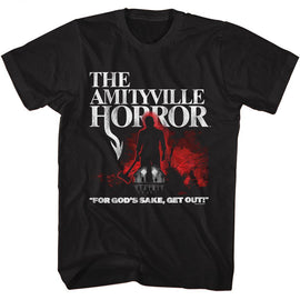 Amityville Horror-Amityville Horror Lutz With Axe Shadow-Black Adult S/S T-Shirt - Black