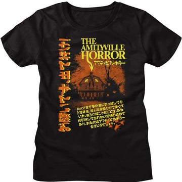 Amityville Horror-Amityville Horror Japan Poster-Black Ladies S/S T-Shirt - Black