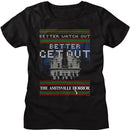 Amityville Horror-Amityville Horror Better Get Out-Black Ladies S/S T-Shirt - Black