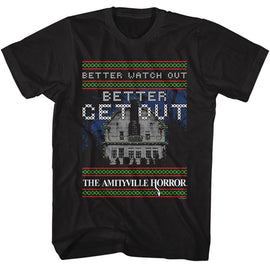 Amityville Horror-Amityville Horror Better Get Out-Black Adult S/S T-Shirt S - Black