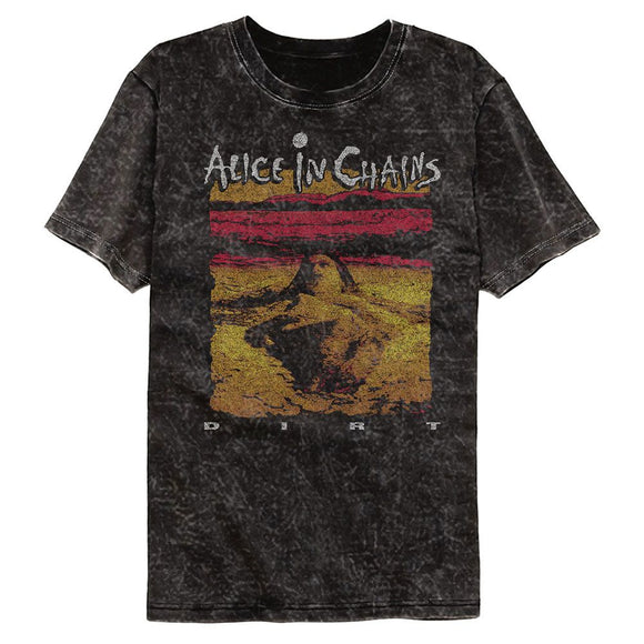 Alice In Chains-Alice In Chains Dirt Album Art-Mineral Wash Black Adult S/S T-Shirt - Black