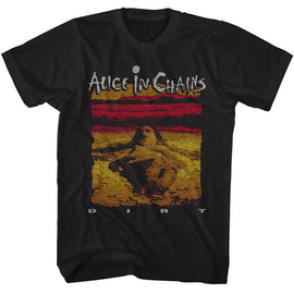 Alice In Chains-Alice In Chains Dirt Album Art-Black Adult S/S T-Shirt - Black