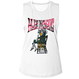 Alice In Chains-Alice In Chains Alice-White Ladies Muscle Tank S - White