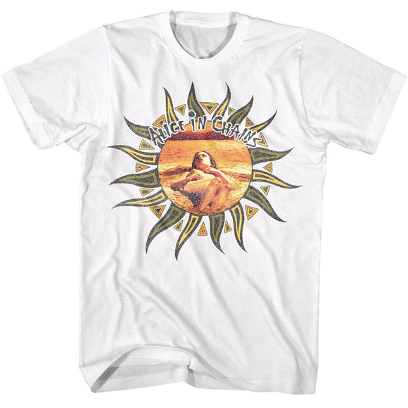 Alice In Chains-Alice In Chains Sun-White Adult S/S T-Shirt - White