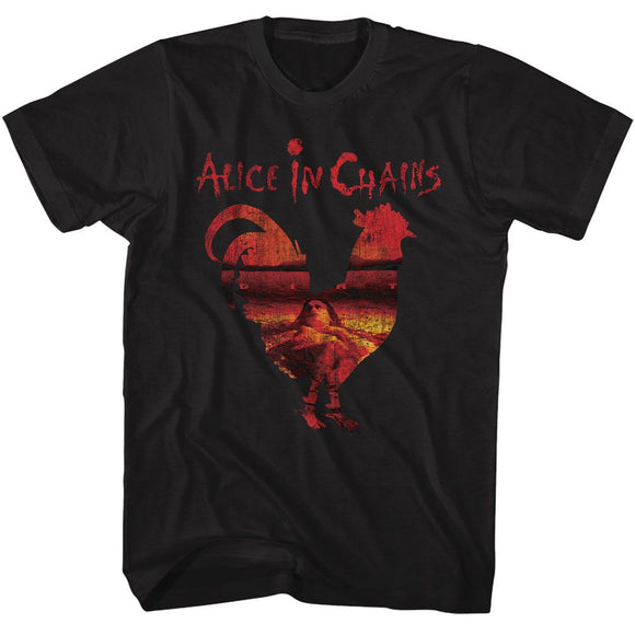 Alice In Chains-Alice In Chains Dirt Album Rooster-Black Adult S/S T-Shirt - Black