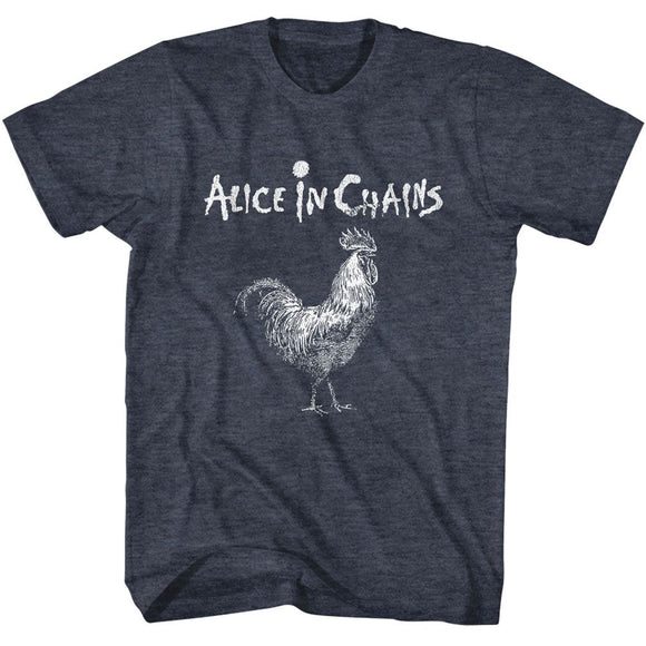 Alice In Chains-Alice In Chains Rooster-Navy Heather Adult S/S T-Shirt - Navy Heather