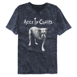 Alice In Chains-Alice In Chains Tripod-Mineral Wash Navy Adult S/S T-Shirt - Navy