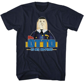 Airplane-Airplane Otto-Navy Adult S/S T-Shirt - Navy
