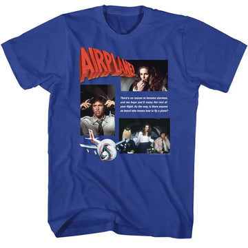 Airplane-Airplane Multihit-Royal Adult S/S T-Shirt - Royal