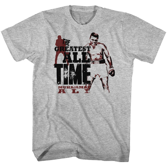 Muhammad Ali-The Greatest-Gray Heather Adult S/S T-Shirt - Gray Heather