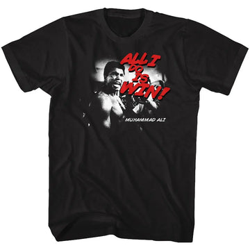 Muhammad Ali-Look At Him Go-Black Adult S/S T-Shirt - Black