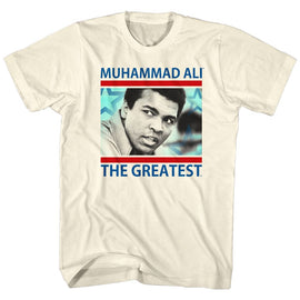 Muhammad Ali-The Greatest-Natural Adult S/S T-Shirt - Natural