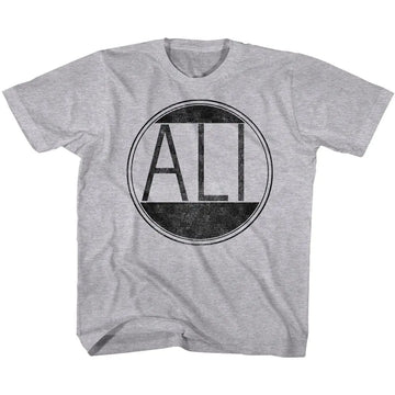 Muhammad Ali-Ali Circle-Gray Heather Youth S/S T-Shirt (7-8) - Gray Heather