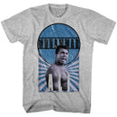 Muhammad Ali-Burst O Hammad-Gray Heather Adult S/S T-Shirt - Gray Heather