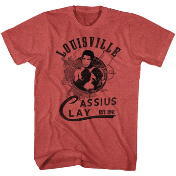 Muhammad Ali-The Greatest-Red Heather Adult S/S T-Shirt - Red Heather