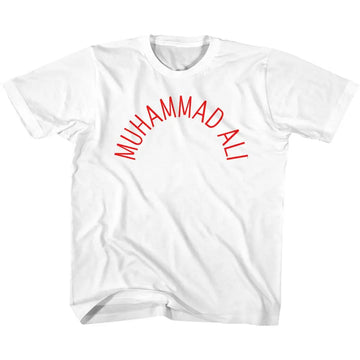 Muhammad Ali-Arch Text-White Youth S/S T-Shirt-Xs (5-6) - White