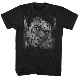 Muhammad Ali-Words Of Wisdom-Black Adult S/S T-Shirt - Black
