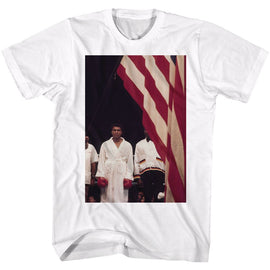 Muhammad Ali-A Flag-White Adult S/S T-Shirt - White
