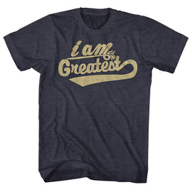 Muhammad Ali-Greatest-Navy Heather Adult S/S T-Shirt - Navy Heather