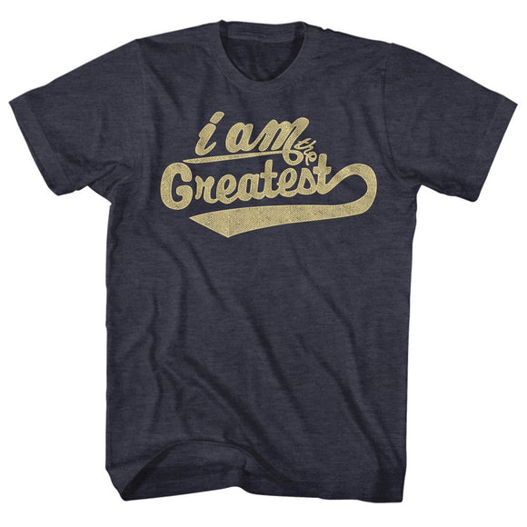 Muhammad Ali-Greatest-Navy Heather Adult S/S T-Shirt - Navy Heather