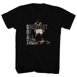 Muhammad Ali-Greatest Of All Time-Black Adult S/S T-Shirt - Black