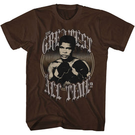 Muhammad Ali-Of All Time-Dark Chocolate Adult S/S T-Shirt - Dark Chocolate