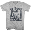 Muhammad Ali-Muhammad Ali Blue Distress-Gray Heather Adult S/S T-Shirt - Gray Heather