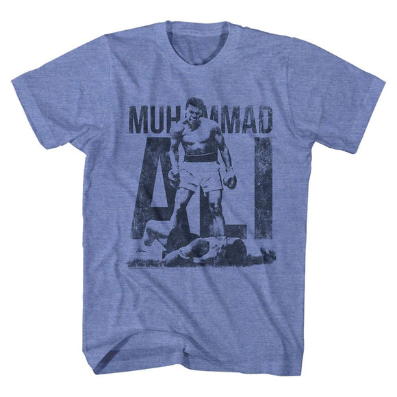 Muhammad Ali-Blue-Light Blue Heather Adult S/S T-Shirt - Light Blue Heather