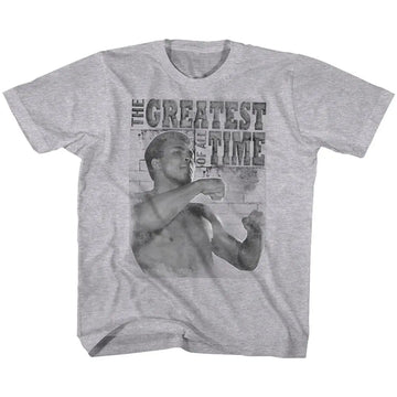 Muhammad Ali-Training Stance-Gray Heather Youth S/S T-Shirt (7-8) - Gray Heather