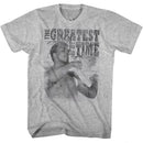 Muhammad Ali-Training Stance-Gray Heather Adult S/S T-Shirt - Gray Heather