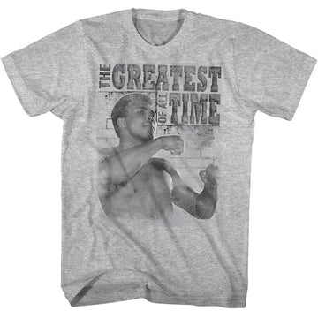 Muhammad Ali-Training Stance-Gray Heather Adult S/S T-Shirt - Gray Heather
