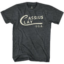 Muhammad Ali-Cassius Clay Logo-Black Heather Adult S/S T-Shirt - Black Heather