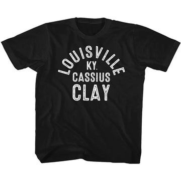 Muhammad Ali-Louisville-Black Youth S/S T-Shirt-Xs (5-6) - Black