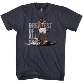 Muhammad Ali-Goat-Navy Heather Adult S/S T-Shirt - Navy Heather