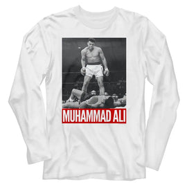 Muhammad Ali-Muhammad Ali 1968-White Adult L/S T-Shirt - White