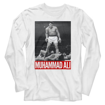Muhammad Ali-Muhammad Ali 1968-White Adult L/S T-Shirt - White