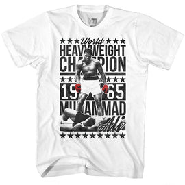 Muhammad Ali-Sixfourchamp-White Adult S/S T-Shirt - White