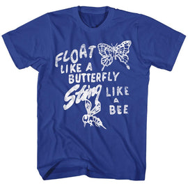 Muhammad Ali-Float Like Butterfly-Royal Adult S/S T-Shirt - Royal