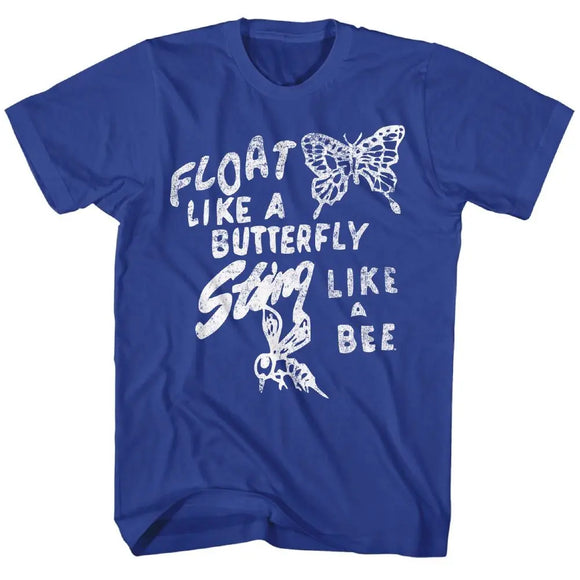 Muhammad Ali-Float Like Butterfly-Royal Adult S/S T-Shirt - Royal