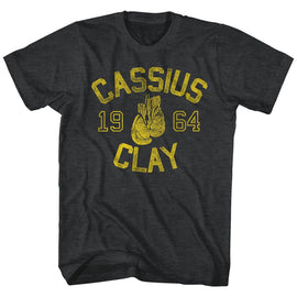 Muhammad Ali-Cassiusclay-Black Heather Adult S/S T-Shirt - Black Heather