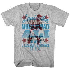 Muhammad Ali-Overlay-Gray Heather Adult S/S T-Shirt - Gray Heather