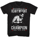 Muhammad Ali-Heavy Champ-Black Adult S/S T-Shirt - Black