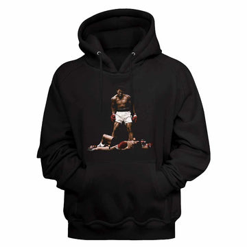 Muhammad Ali Over And Over Black Adult Hooded Sweatshirt