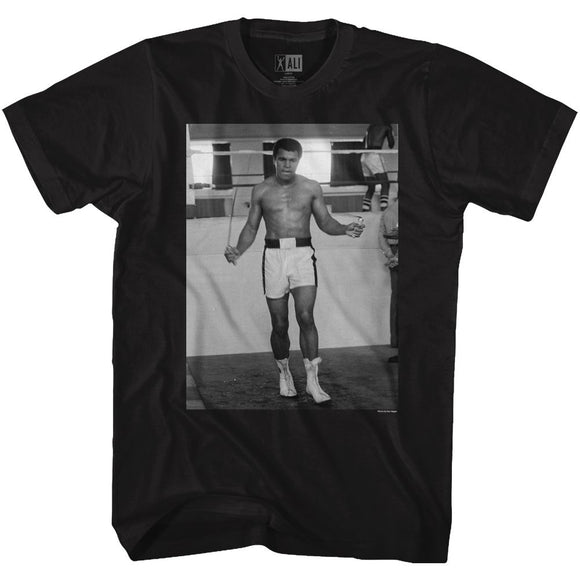 Muhammad Ali-Jumpin Rope-Black Adult S/S T-Shirt - Black