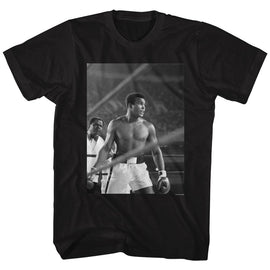 Muhammad Ali-Look Ahead-Black Adult S/S T-Shirt - Black