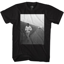 Muhammad Ali-Roadrunning-Black Adult S/S T-Shirt - Black